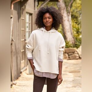 FRANK & EILEEN Kane Capelet Hoodie In Petal Pink Small Terry Cloth Oversized